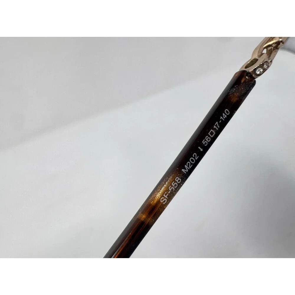 SuperFlex SF-558 Eyeglass Frames Only 56-17-140 Gold Brown Tortoise M202